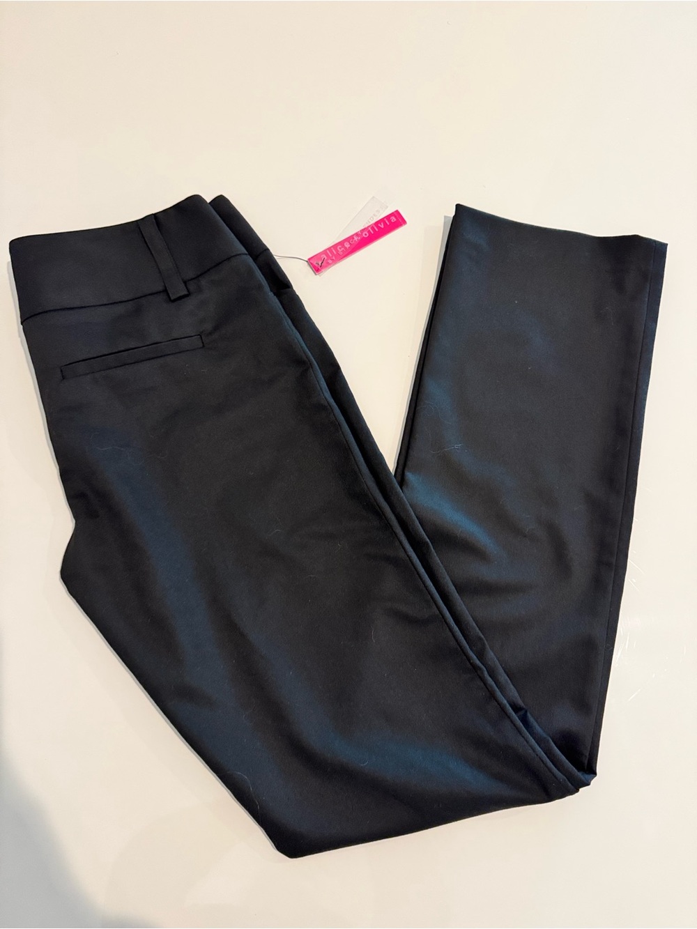 NWT Alice + Olivia Black Straight-Leg Women's Trousers 8 made in USA